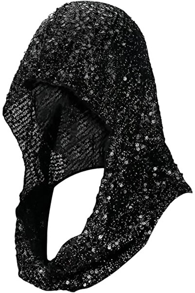 Generic Sequin Rave Hood Scarf for Women, Sparkly Festival Hooded Headwear, L...