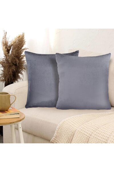 Generic Set of 2, HOLLAND VELVET PLAIN 45X45 CM CUSHION COVER WITH INVISIBLE ...