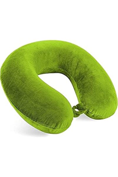 Generic Velvet U-shape Neck and Travel Pillow - 30x25 cm - Color Gray