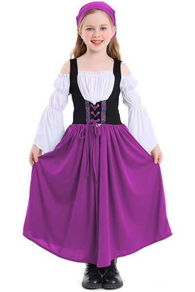 Generic Girl's farm dress medieval-style Munich festival long dress, Germany ...