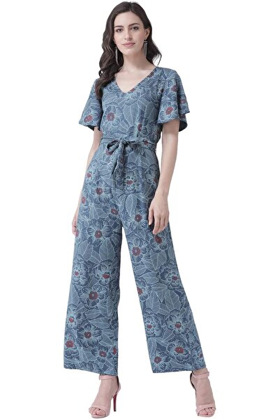Generic Printed Jumpsuit with Short Sleeves for Women,