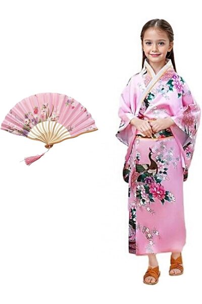 Generic Japanese Traditional Dress Kimono Robe for Kids Girls Kids Costume Si...