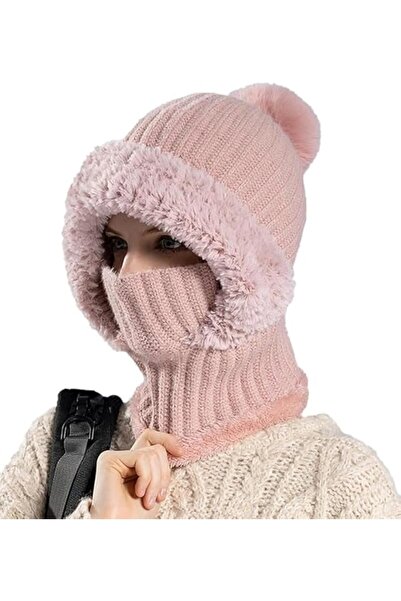 Generic 3 in 1 Beanie Hat for Women, Fall Winter Warm Knitted Windproof Balac...