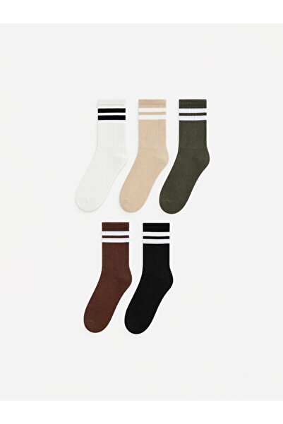 LC Waikiki Rmz Gi̇yi̇m Farkiyla Striped Women's Socks 5-Pack