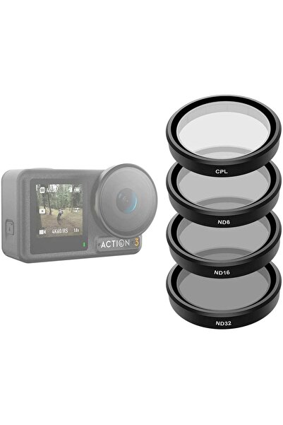 Generic مجموعة الفلاتر CPL/ND8/ND16/ND32 لـ DJI Action 3