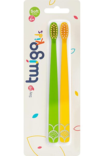 Generic Toothbrush Flp Twigo Kids 2in1 Green & Yellow
