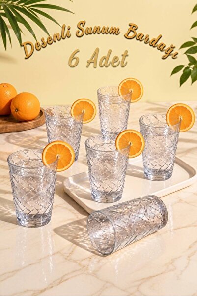 nakkaşe Lüx Sert Plastik Akrilik 6'lı Desenli Bardak & Su , Meşrubat Kahve Ya...