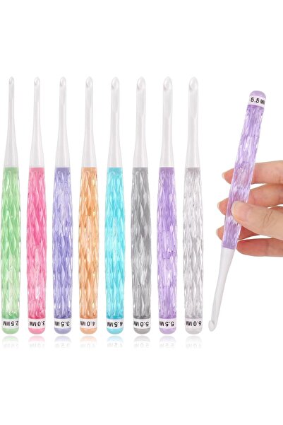 Generic 8PCS Non-Slip Crochet Hook Set with Ergonomic Grips – Crochet Needles...