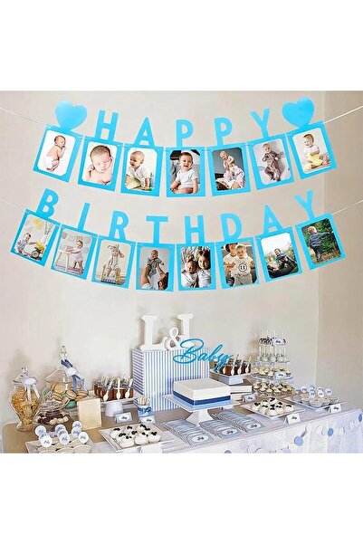 Generic 1 to 12 Months Baby Photo Banner Buntings for Birthday Decor, Party P...