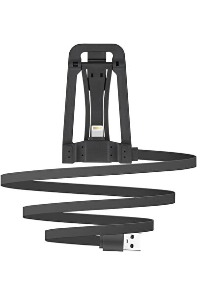 Taimi Foldable Phone Holder & Charging Stand – USB Charging Cable Holder – Black