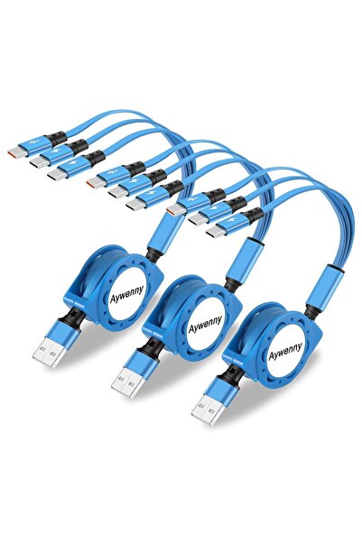 Generic USB Type C Retractable Cable Fast Charging[3.3Ft 3-Pack],USB A to C C...