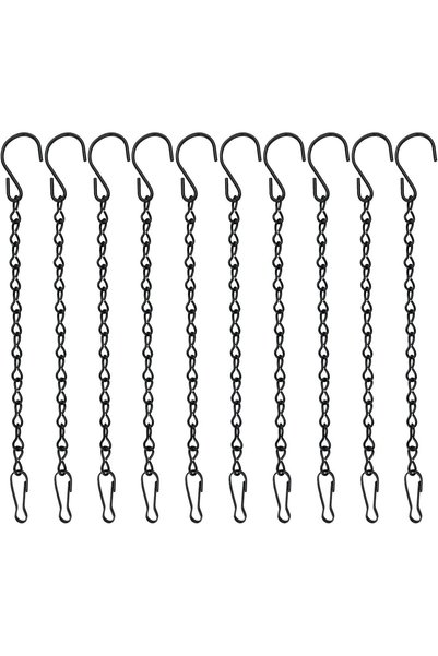Generic 10 Pack 9.5 Inch Silver Hanging Chain for Hanging Bird Feeders, Bird ...