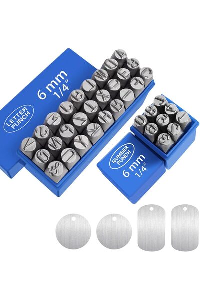 Generic Metal Stamping kit, 1/4" (6mm) Letter and Number Metal Punch Stamp Se...