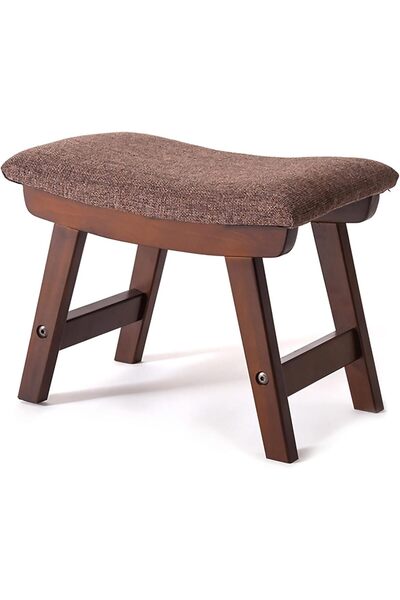 Generic Wooden Foot Stool, Curved Surface Footrest with Removable Line Cover,...