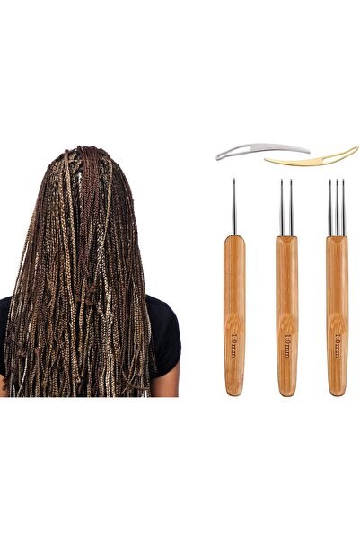 Generic Dreadlocks Crochet Hook Tool Crochet Needles Includes 3 Pieces Dreadl...