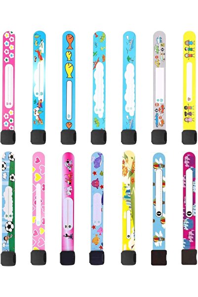 Generic 14pcs Kids Safety ID Wristband Cartoon Pattern Adjustable and Waterpr...