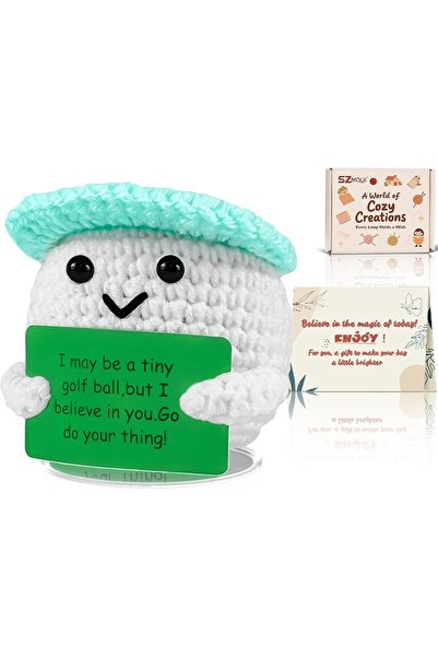 Generic Handmade Positive Crochet Animal Axolotl with Positive Card Knitted E...