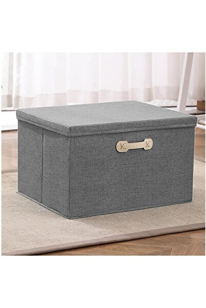 Generic Storage Bins Organizer with Lids, Large Collapsible Linen Fabric Stor...