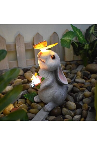 Generic LED Solar Rabbit Butterfly Flower Light, Outdoor Atmosphere Decoratio...