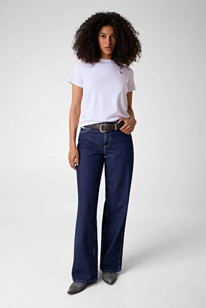 Guess Jeans Lacivert Kadın Relaxed Fit Denim Pantolon W6YA01D1178-GTEK
