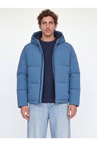 Jack & Jones Erkek Şişme Mont Kapüşonlu Fermuarlı Cepli Dolgulu Günlük Kışlık...