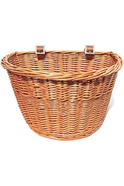 Generic سلة أمامية للدراجة مصنوعة من الخوص المنسوج