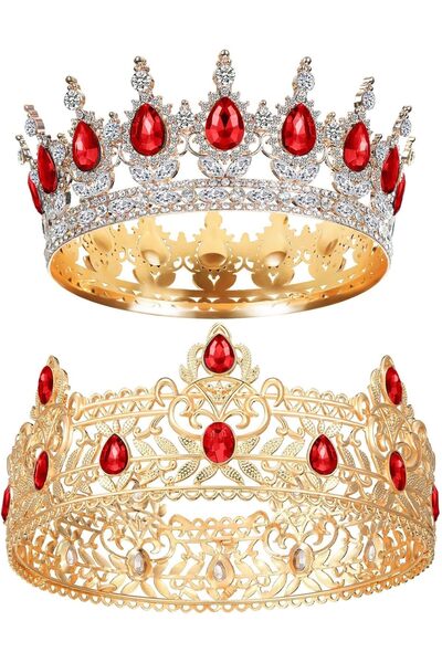 Generic Prom King and Queen Crowns - Royal Crown for Men, Queen Crown with Ro...