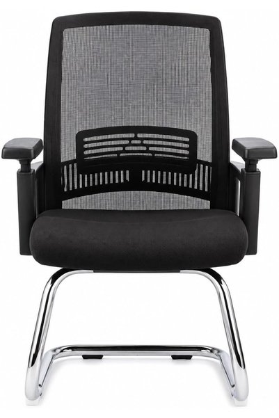 THE RED CREW COMFY-V Visitor Chair, Ergonomic Mesh Back, Adjustable Lumbar Support & Armrests, Cushioned Seat, Premium Chrome Cantilever Base, Office & Meeting Chair