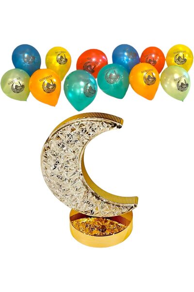 Generic زينة طاولة رمضان مبارك، مصابيح LED على شكل هلال ونجمة وقمر، ديكور حفل...