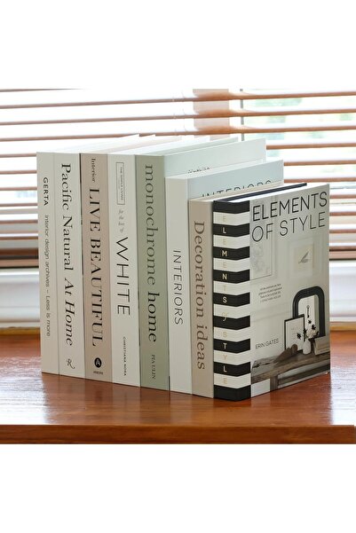 Generic كتب زخرفية مزيفة - 8 قطع من الكتب المزيفة العصرية لتزيين المنزل، كتب ...