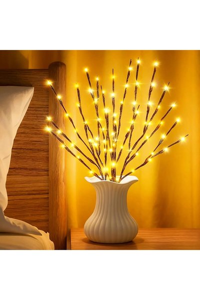 Generic 3 عبوات من أضواء الشجرة المزينة بـ 20 مصباح LED، أغصان الصفصاف القابل...