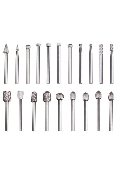 Generic 20pcs Head Tungsten Carbide HSS Rotary Burr Set, Wood Carving Drill B...