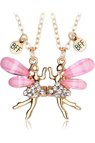 Generic Gold Pink Butterfly Matching Friendship for 2 Best Friends & BFF Sist...