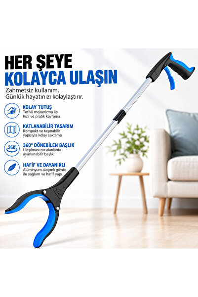 Ekostem Çöp Toplama Kıskacı Uzanma ve Tutma Aparatı Yaşlı Engelli Kavrama Çub...