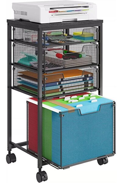 Generic Rolling File Organizer Cart with Wheels, Mobile File Cart for Home Of...