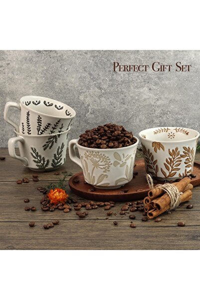 Generic Ceramic Coffee Mug Set, 11oz Cups with 2 Spoons, Set of 2 Coffee Cups for Americano, Tea, Milk, Hot