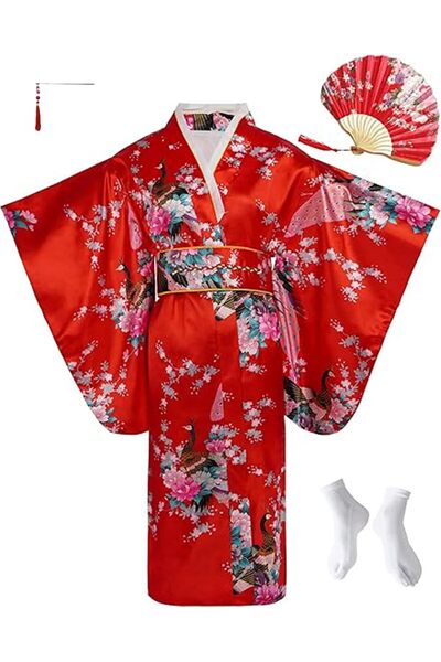 Generic Japanese Kimono Dress for Girls Kids Anime Cosplay Costume Fancy Robe...