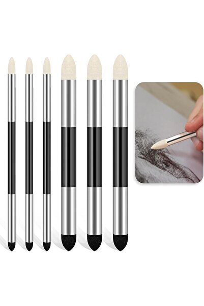 Generic مجموعة أقلام إسفنجية للرسم 6 قطع، أدوات رسم ذات طرفين، إسفنج قابل لإع...
