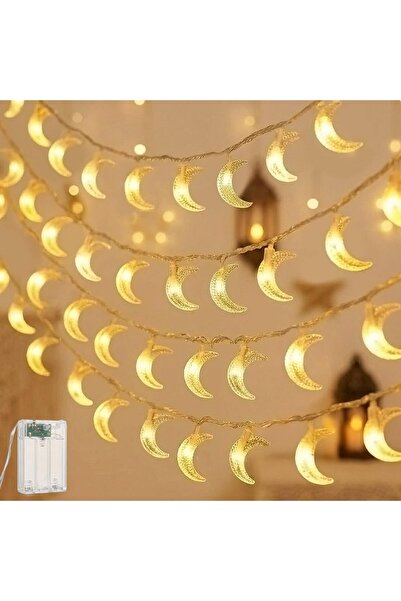 Generic أضواء زينة على شكل هلال رمضان - 3 أمتار/9.8 قدم، 20 مصباح LED، تعمل ب...