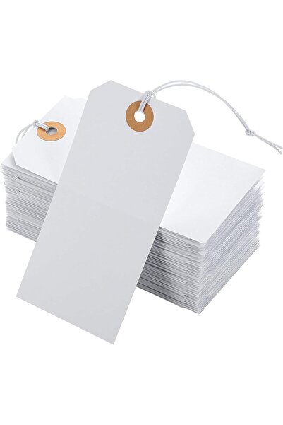 Generic 100pcs Large Price Tags with Elastic String White Hang Paper Tags wit...