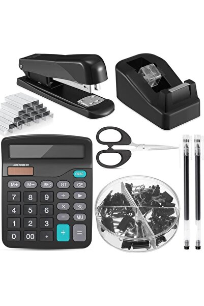 Generic لوازم مكتبية، طقم إكسسوارات مكتبية من 7 قطع يشمل دباسة وشريط لاصق وقل...