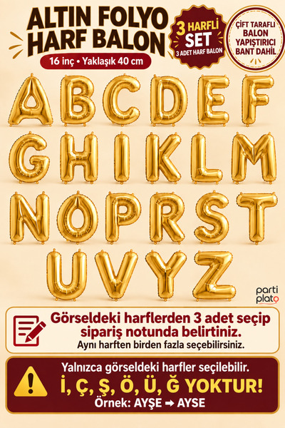 He2 Balloons Gold Foil Letter Balloon Set with 3 Letters 16 Inch 40 cm Tape I...