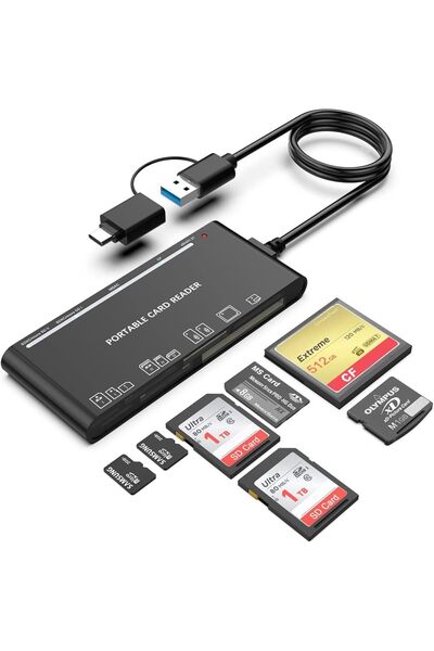 Generic USB C USB 3.0 Multi Card Reader, 7 in 1 Adapter Hub for SD, CF, Micro...