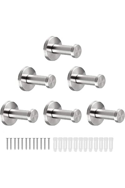 Generic 6 Pack Bathroom Towel Hooks, Robe Hook Stainless Steel Heavy Duty Clo...