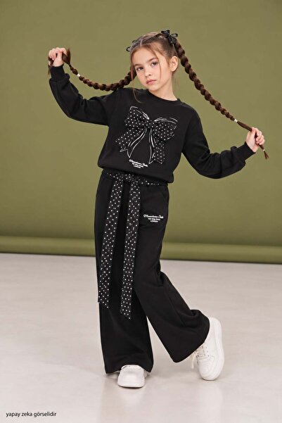 ModaPlaza Girl's Bow Printed Set 11620