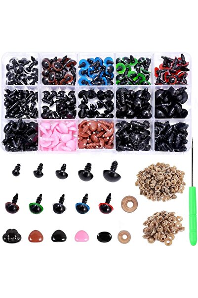 Generic Safety Eyes and Noses for Amigurumi, 6-16 mm Colorful Safety Eyes wit...