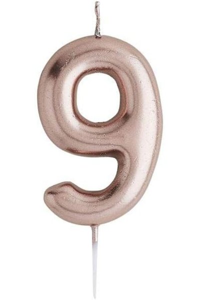 Generic CLUB GREEN ROSE GOLD NUMBER 9 CANDLE, 1.5 x 16.5 x 8 cm