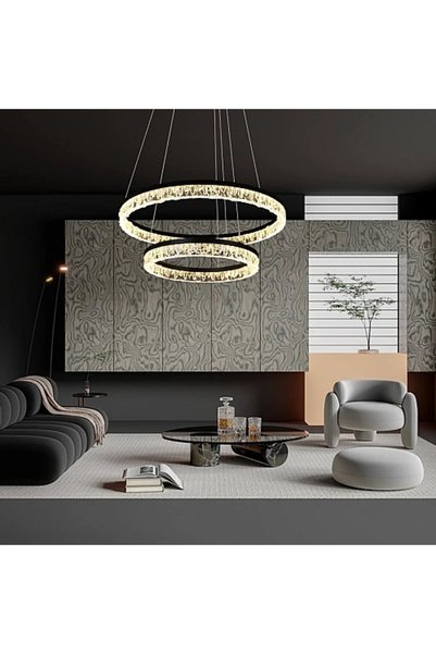 Generic Brand ثريا مودرن أسود LED 75 واط 60*40 سم HA/D6003/40+60BK+3CO