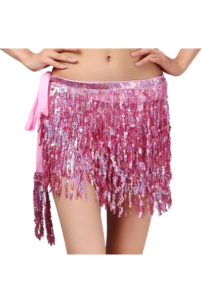Generic Belly Dance Skirt Hip Scarf, Sequin Tassel Belly Dancing Skirt Dance ...