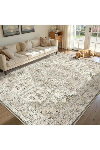Generic Washable Area Rug, Machine Stain Resistant Anti Slip Low Pile Area ru...